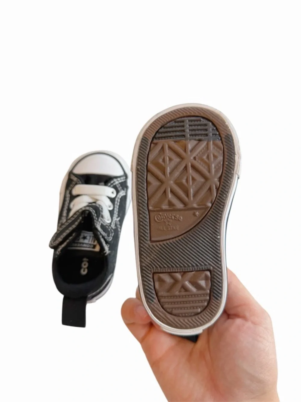 Kids Black Canvas Low-Top Sneakers with Hook-and-Loop Strap